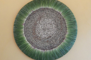 Zentrum mit Holzträmeli aus versch. Hölzern gefüllt, Durchmesser 150 cm